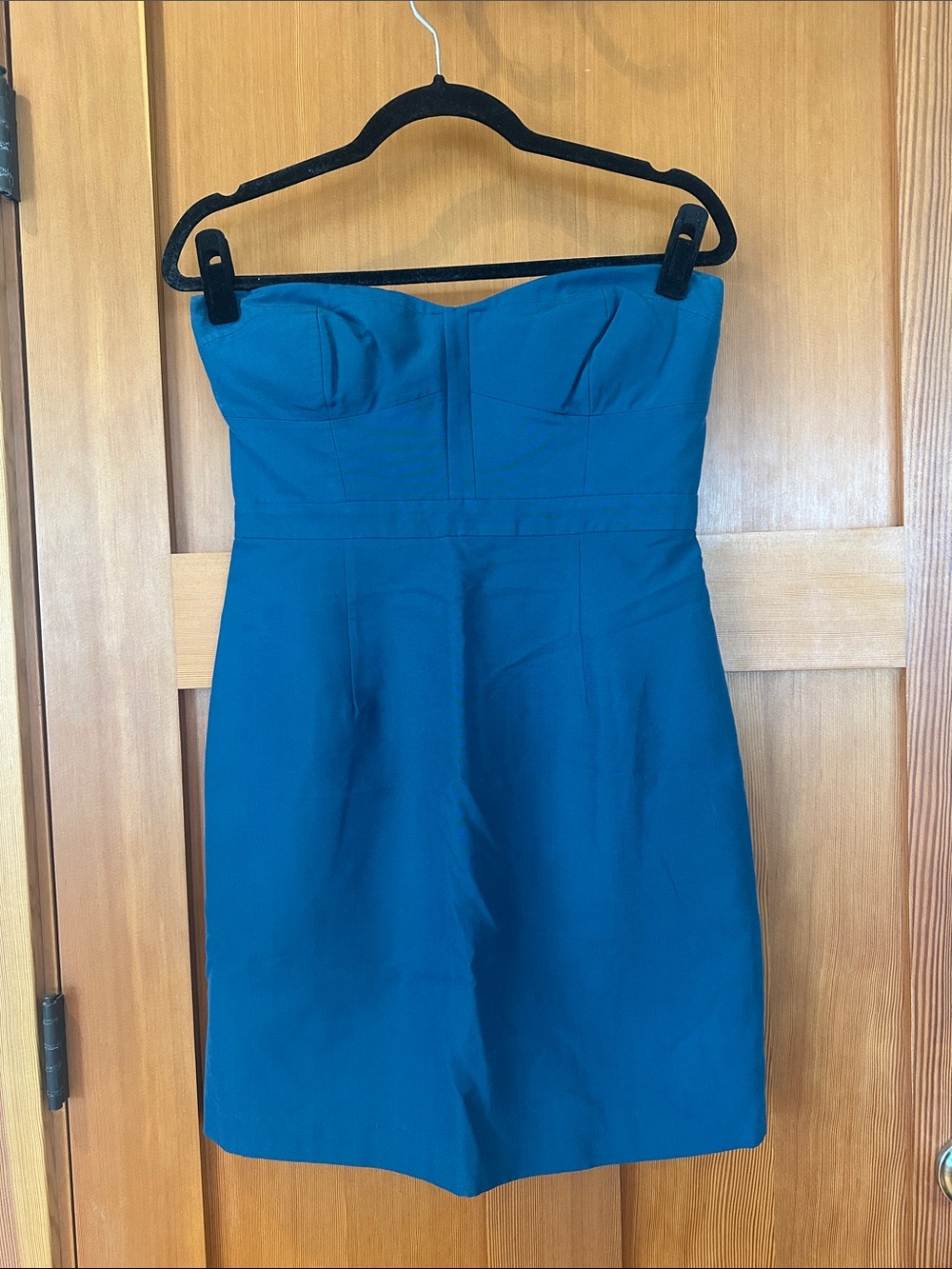 J. Crew Strapless Teal Dress with Bustier Detail